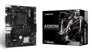 Mainboard|BIOSTAR|AMD A520|SAM4|Micro-ATX|Memory DDR4|Memory slots 2|2xPCI-Express 3.0 1x|1xPCI-Express 3.0 16x|1xM.2|1x15pin D-sub|1xHDMI|4xUSB 2.0|2xUSB 3.2|1xPS/2|1xRJ45|3xAudio port|A520MHP
