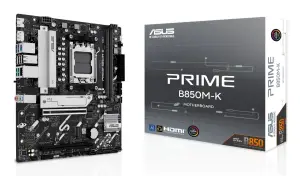 Mainboard|ASUS|AMD B850|SAM5|Micro-ATX|Memory DDR5|Memory slots 2|1xPCI-Express 4.0 16x|1xPCI-Express 5.0 16x|2xM.2|1xHDMI|1xDisplayPort|4xUSB 2.0|4xUSB 3.2|1xPS/2|3xAudio port|PRIMEB850M-K